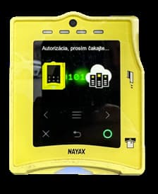 Nayax terminal na automyvarni — autorizacia platby kartou